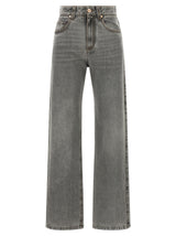 Brunello Cucinelli Gray Cotton Straight-Leg Jeans
