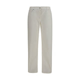The Row White Cotton Straight-Leg Jeans