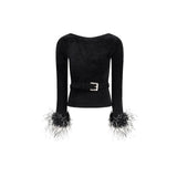 Self-Portrait Black Viscose Blouse