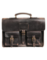 Dolce & Gabbana Black Leather Shoulder Satchel Briefcase Men Borse Bag