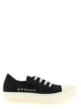 Rick Owens Black Calfskin Low Top Sneakers