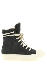 DRKSHDW Gray Cotton High Top Sneakers