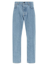 Stone Island Blue Cotton Straight-Leg Jeans