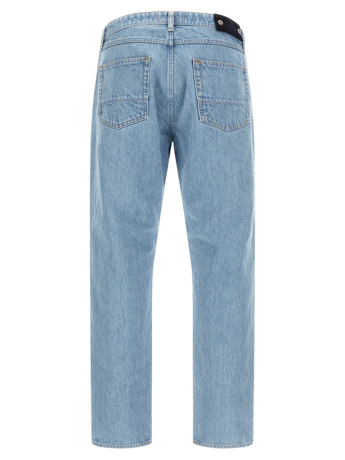 Stone Island Blue Cotton Straight-Leg Jeans