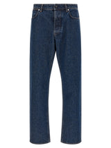 Stone Island Blue Cotton Straight-Leg Jeans