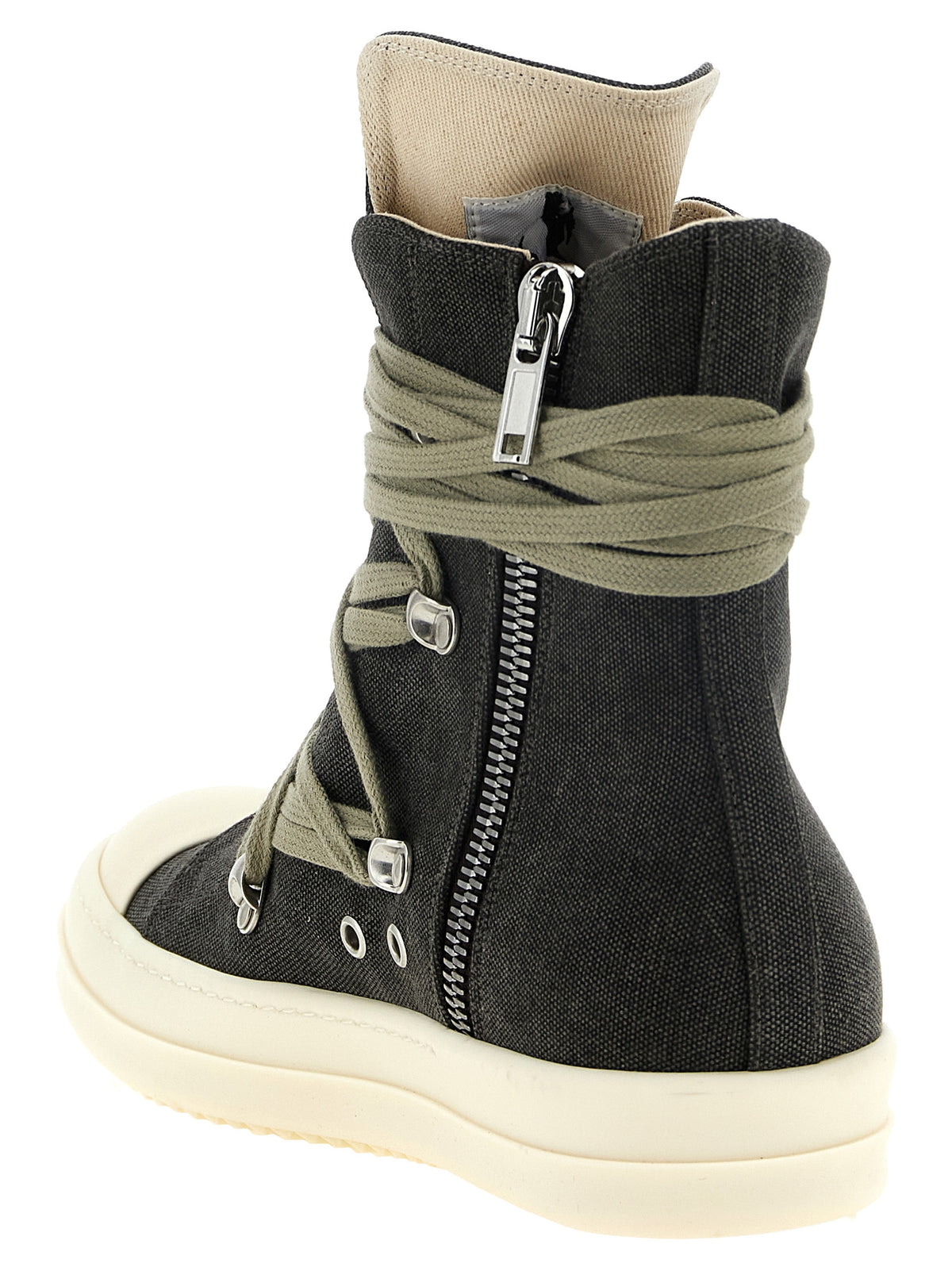 DRKSHDW Black Cotton High Top Sneakers