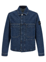 Stone Island Blue Cotton Denim Jacket