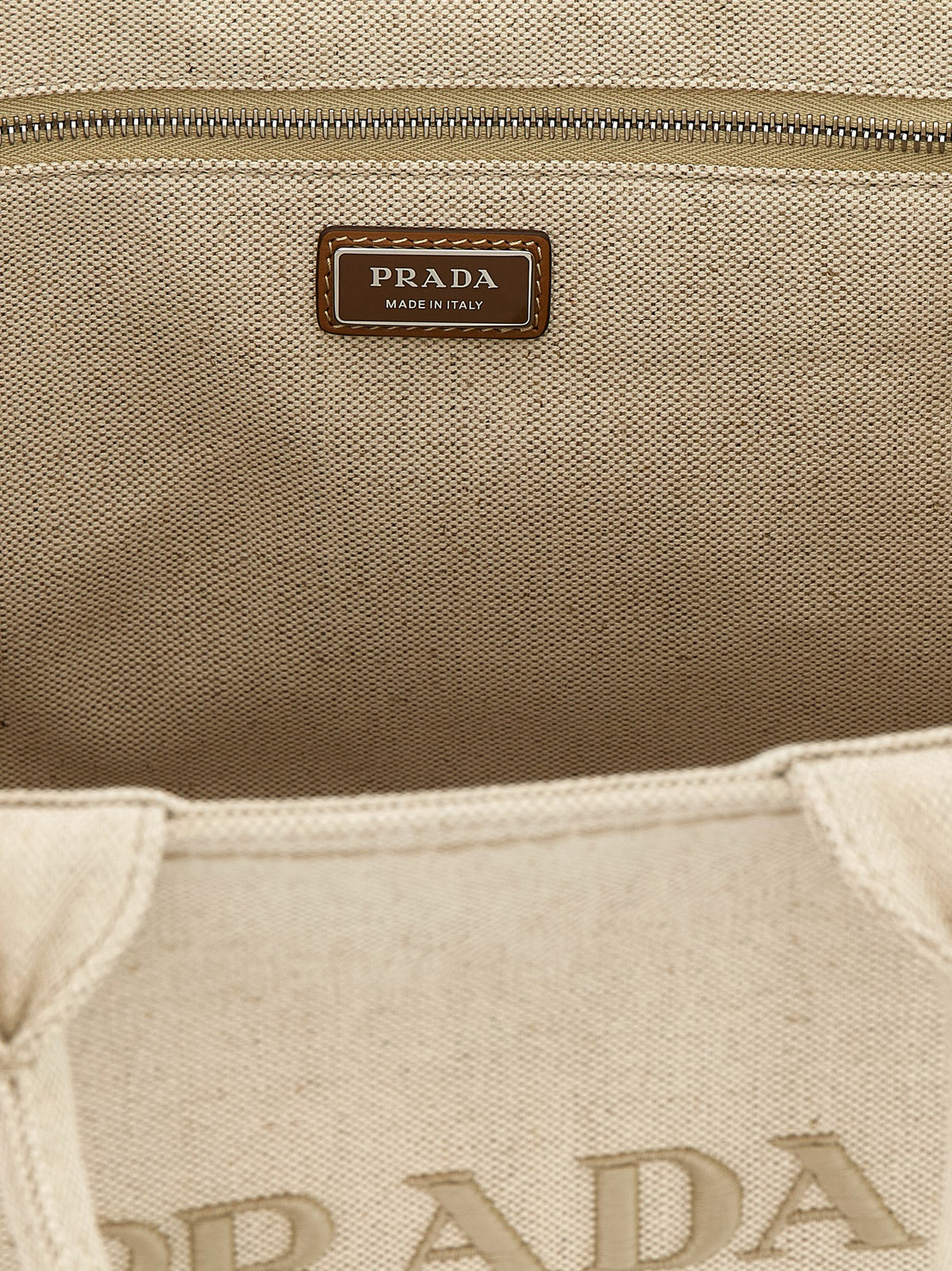Prada Beige Cotton Tote Bag
