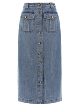 Zimmermann Blue Cotton Midi Skirt