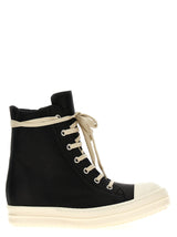 Rick Owens Bicolor Calfskin High Top Sneakers