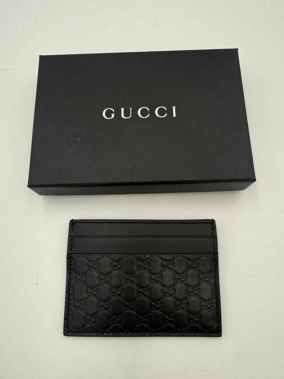 Gucci GUCCI GG Leather Black Cardholder