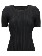 PLEATS PLEASE ISSEY MIYAKE Black Polyester T-Shirt