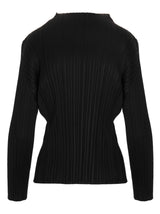 PLEATS PLEASE ISSEY MIYAKE Black Polyester Long Sleeve T-Shirt