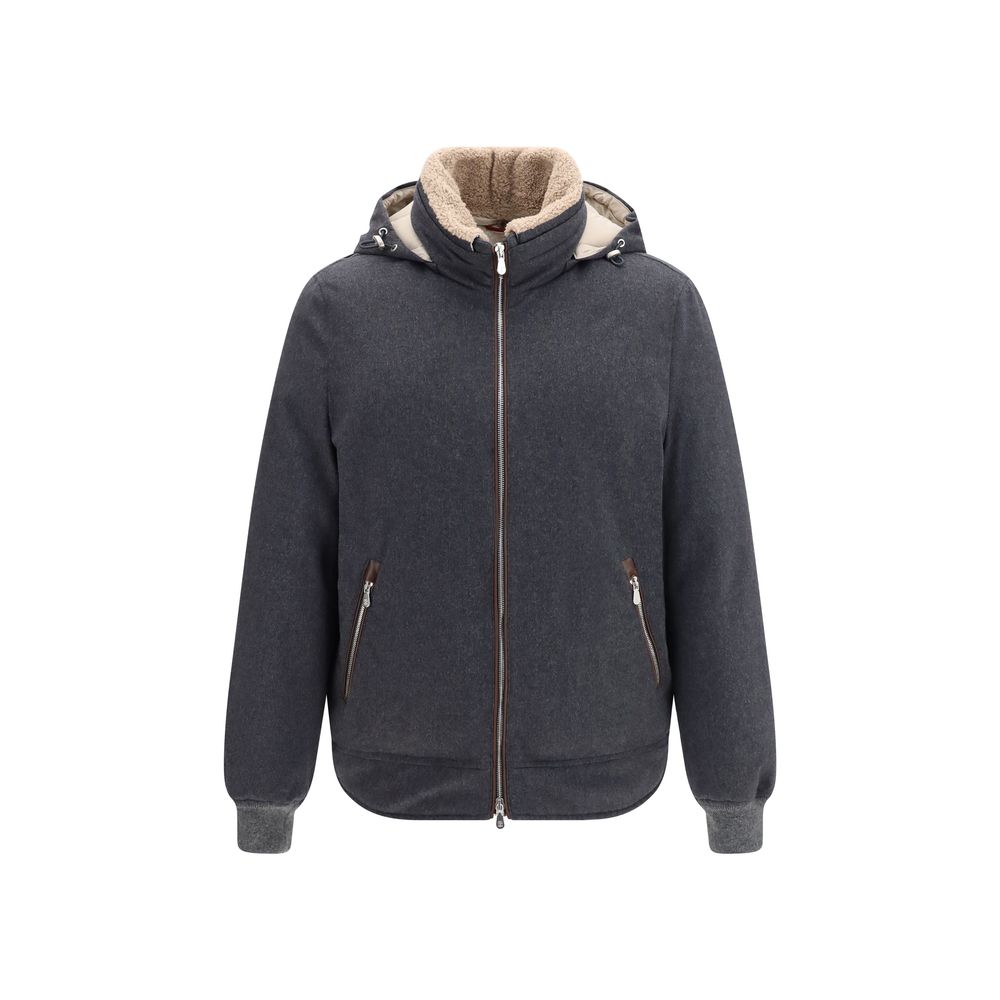 Brunello Cucinelli Gray Wool Oves Aries Shell Jacket