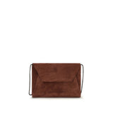 Brunello Cucinelli Bordeaux Calf Leather Bos Taurus Shoulder Bag
