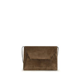 Brunello Cucinelli Brown Calf Leather Bos Taurus Shoulder Bag
