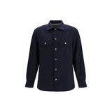 Brunello Cucinelli Blue Wool Oves Aries Shirt
