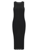 PLEATS PLEASE ISSEY MIYAKE Black Polyester Midi Dress