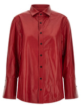 CO Red Lamb Leather Blouse