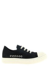 Rick Owens Black Calfskin Low Top Sneakers