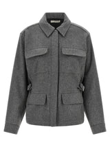 CO Gray Virgin Wool Full-Length Jacket
