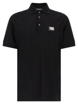 Dolce & Gabbana Black Cotton Polo Shirt