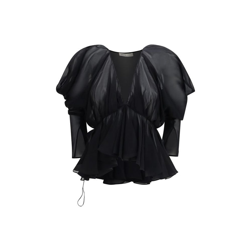 Khaite Black Silk Blouse