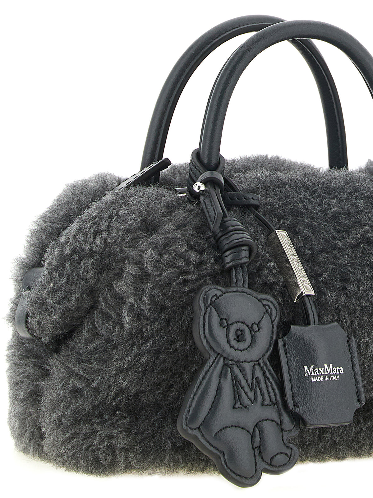 Max Mara Gray Virgin Wool Handbag