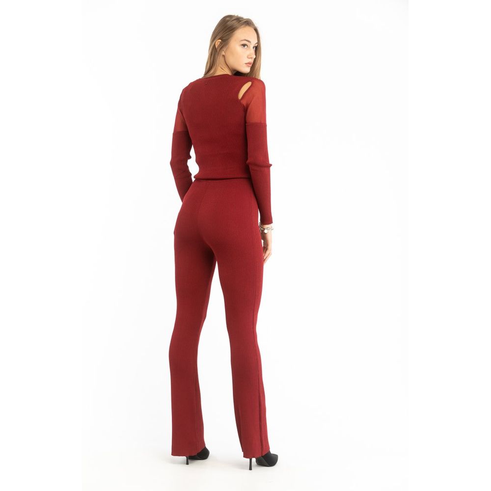 Patrizia Pepe Red Viscose Casual Pants