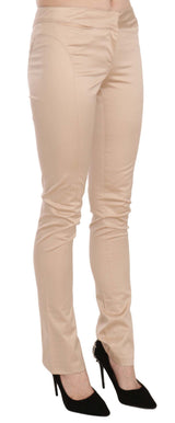 Pantalon tailleur slim crème à taille basse Just Cavalli