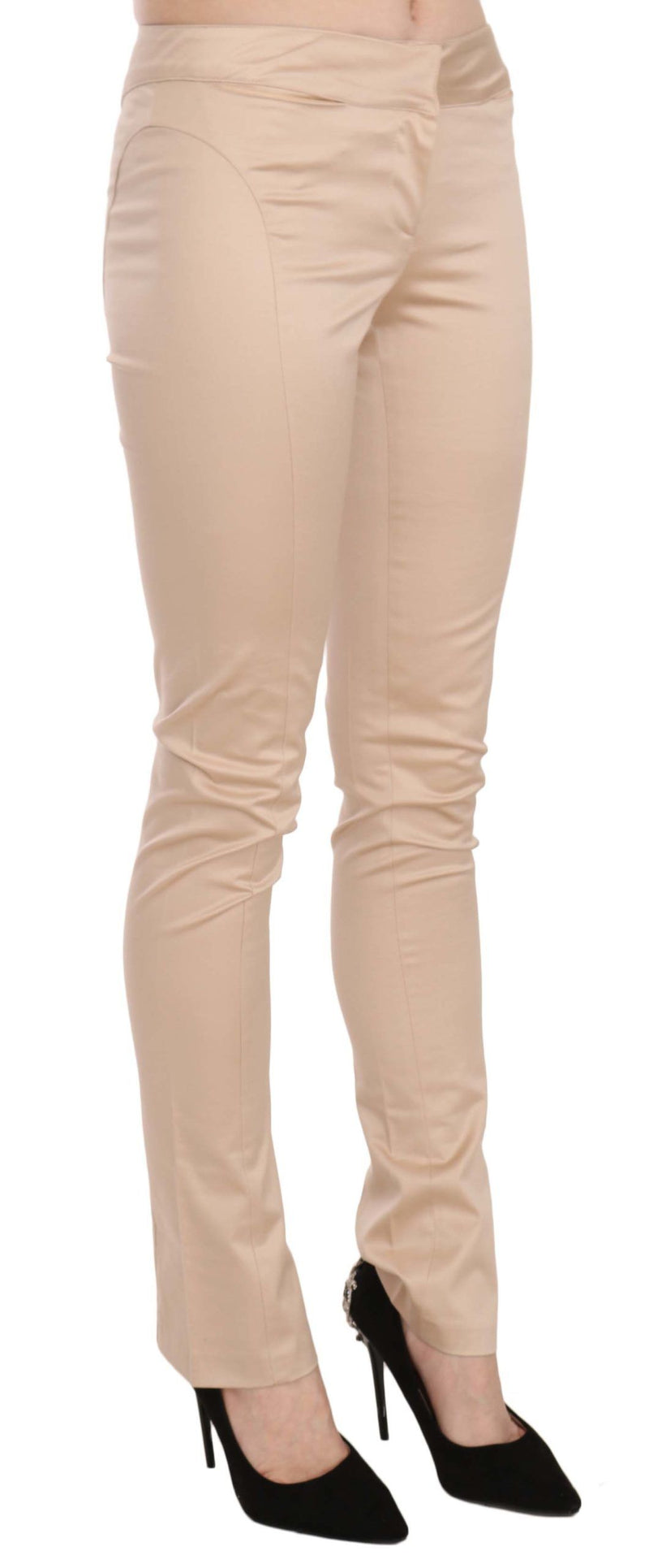 Pantalon tailleur slim crème à taille basse Just Cavalli