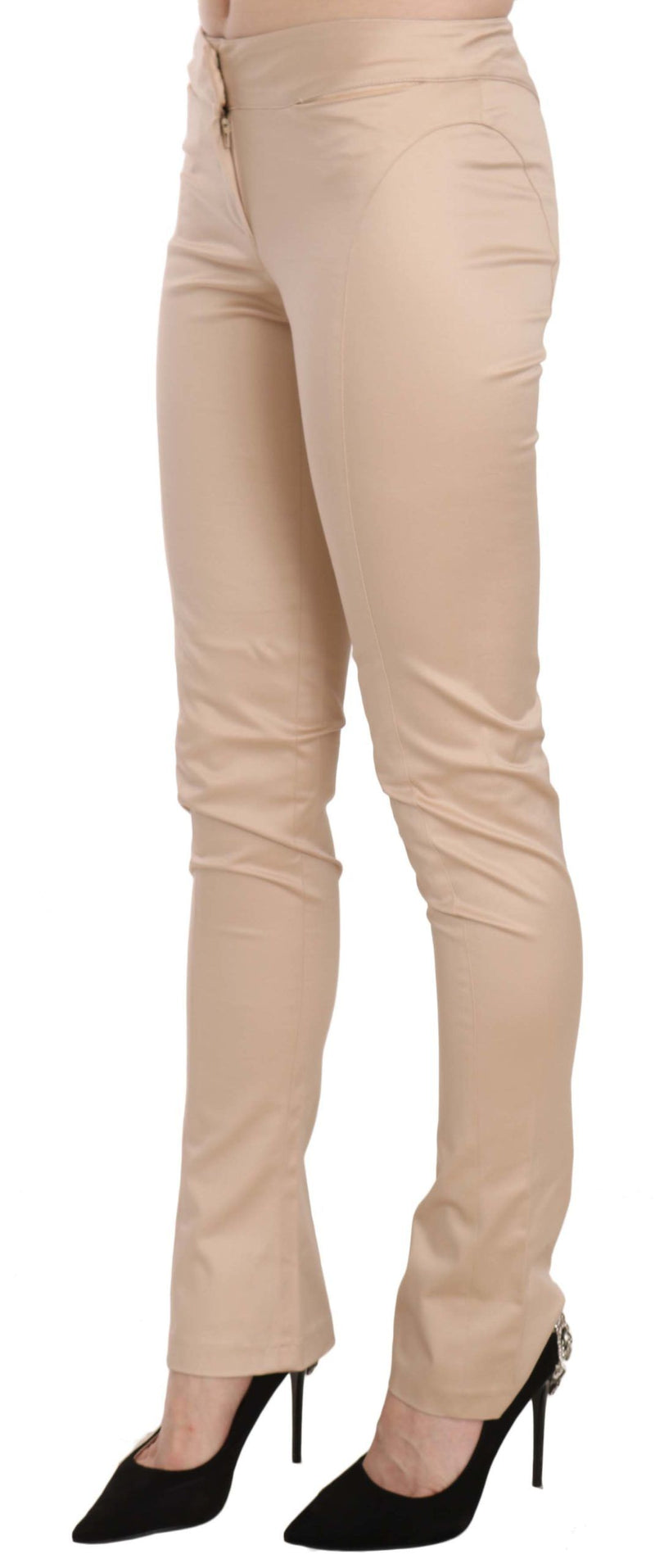 Pantalon tailleur slim crème à taille basse Just Cavalli