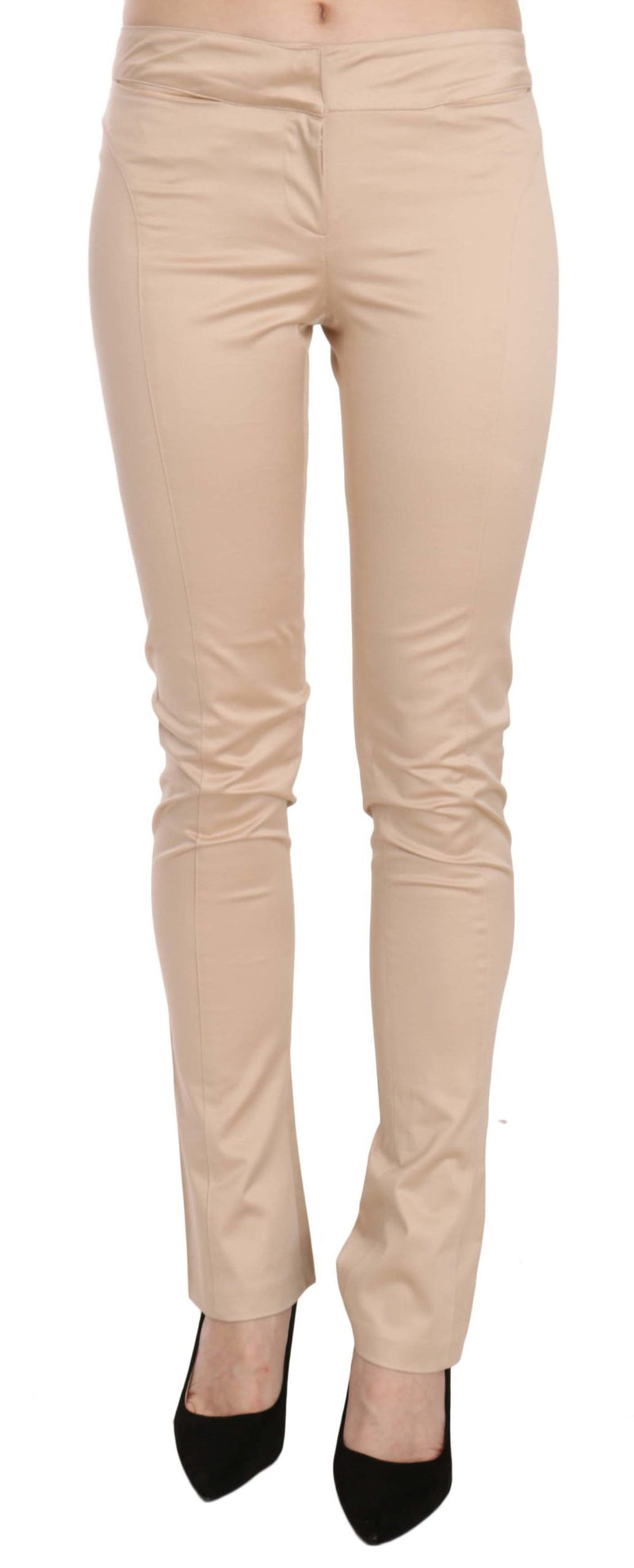 Pantalon tailleur slim crème à taille basse Just Cavalli