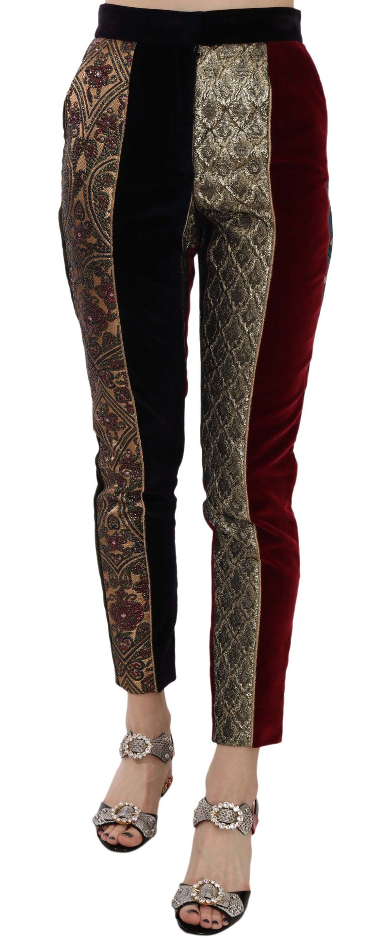 Pantalon Cropped à Rayures Multicolores en Jacquard de Dolce &amp; Gabbana