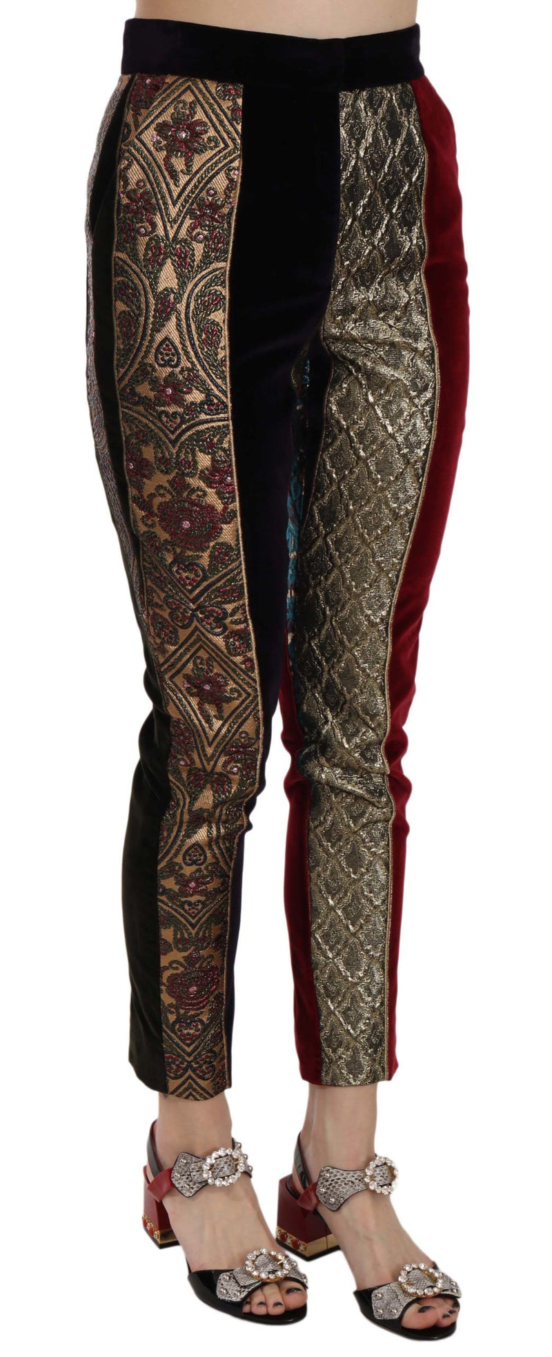 Pantalon Cropped à Rayures Multicolores en Jacquard de Dolce &amp; Gabbana