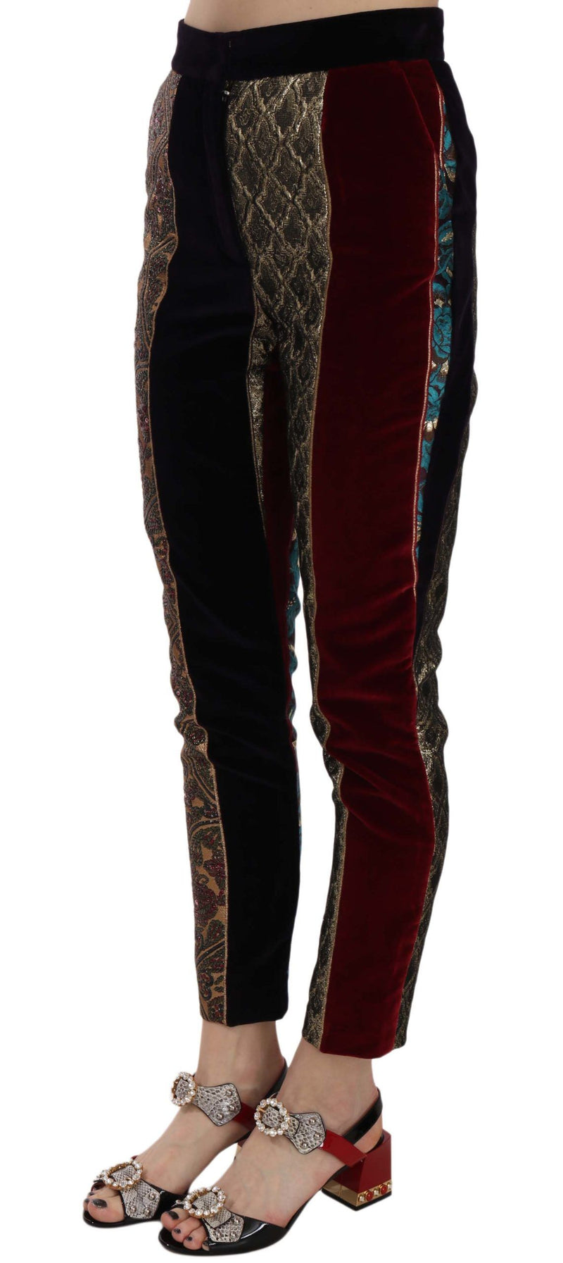 Pantalon Cropped à Rayures Multicolores en Jacquard de Dolce &amp; Gabbana