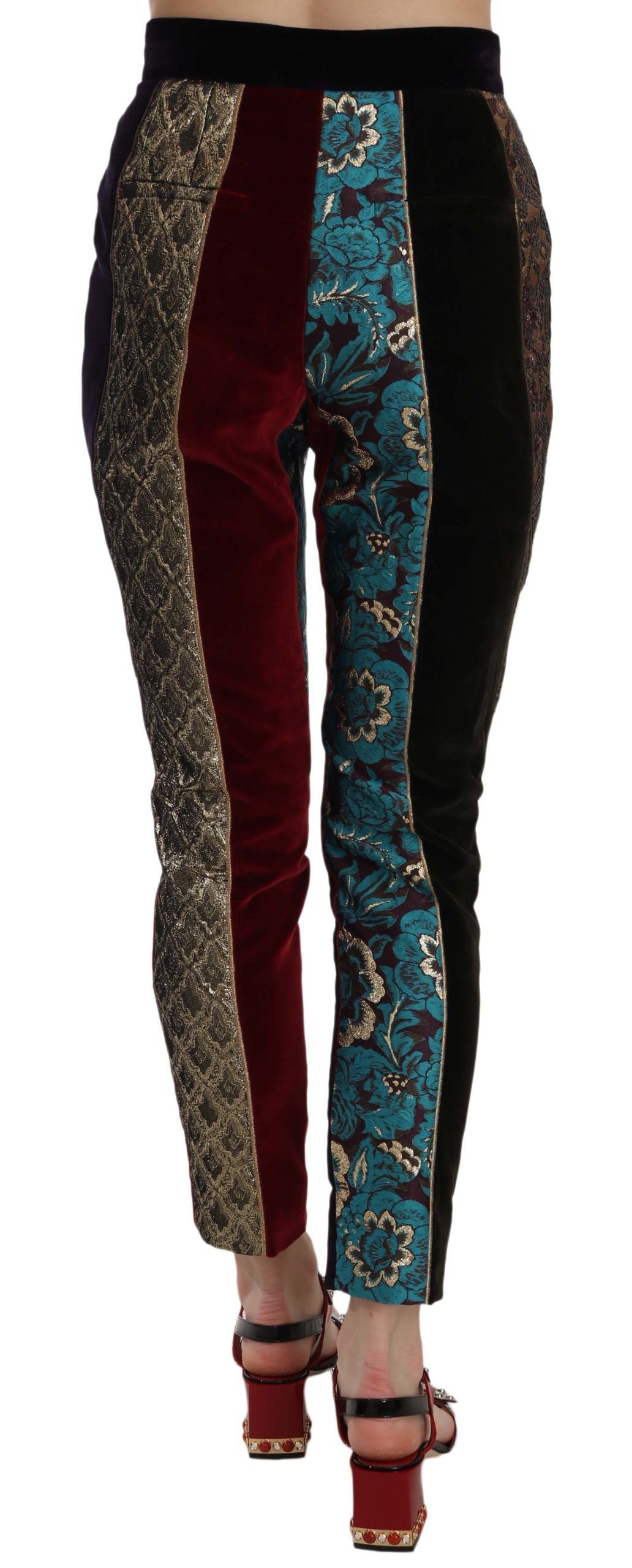 Pantalon Cropped à Rayures Multicolores en Jacquard de Dolce &amp; Gabbana