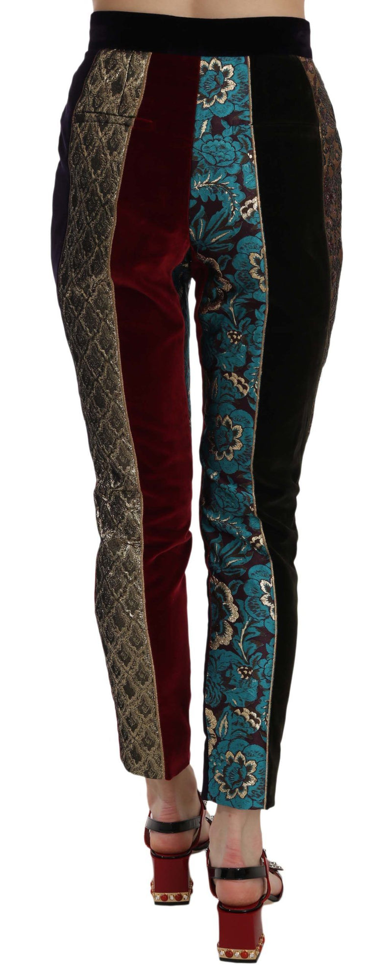 Pantalon Cropped à Rayures Multicolores en Jacquard de Dolce &amp; Gabbana