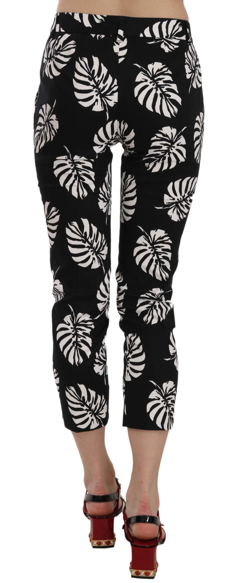 Pantalon skinny noir à imprimé feuilles de palmier de Dolce &amp; Gabbana