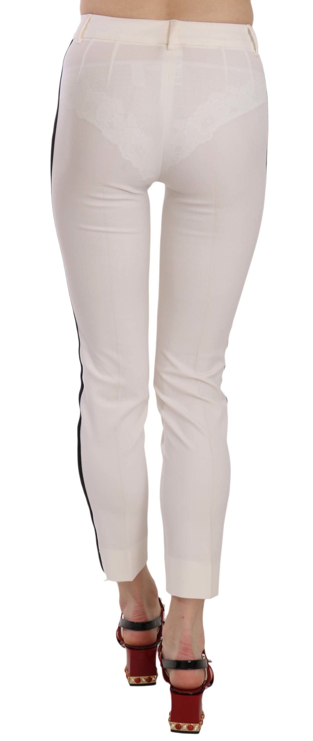Pantalon skinny blanc à bandes latérales de Dolce &amp; Gabbana