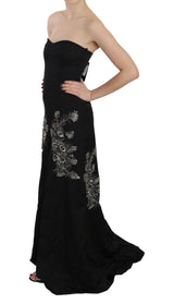 Robe de bal trapèze noire à paillettes de John Richmond