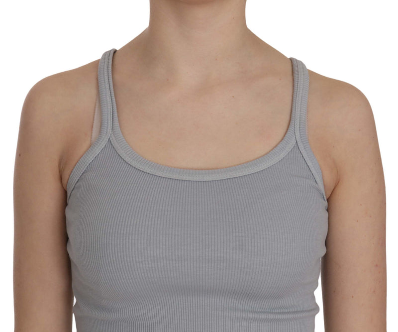 PINK MEMORIES Light Grey Sleeveless Spaghetti Strap Blouse