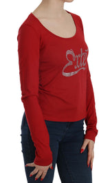 Blouse à manches longues Exte, ornée de cristaux rouges
