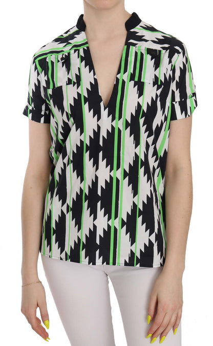 Blouse à col plongeant multicolore de Costume National