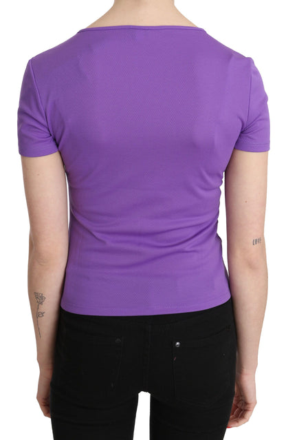 Blouse à manches courtes GF Ferre, violette, 100% polyester.