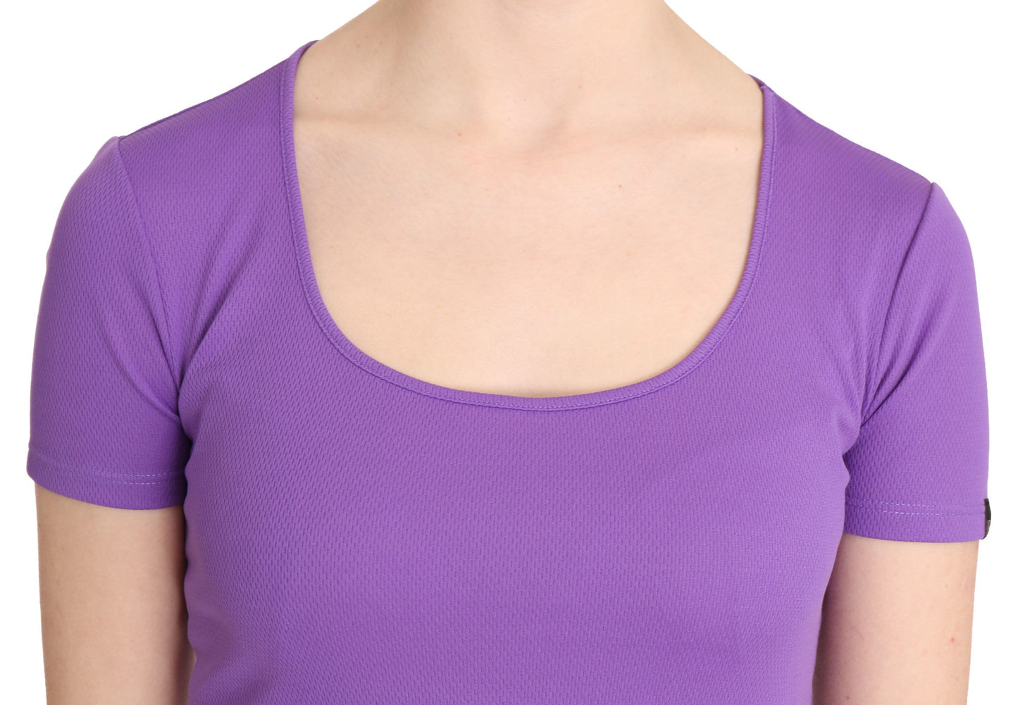 Blouse à manches courtes GF Ferre, violette, 100% polyester.