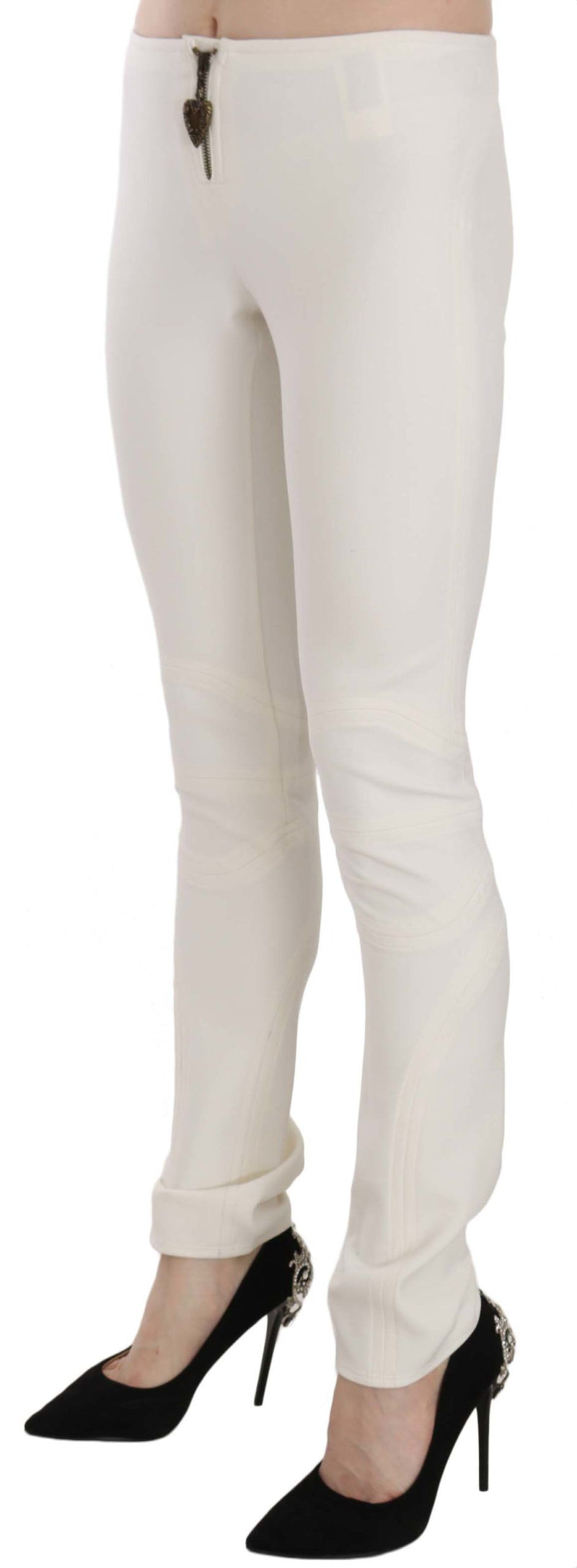 Pantalon-jupette skinny blanc taille mi-hauteur Just Cavalli