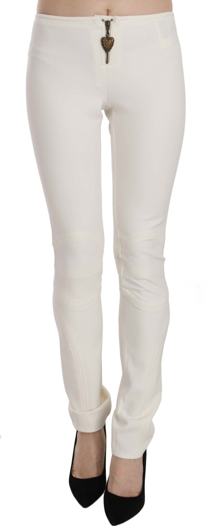 Pantalon-jupette skinny blanc taille mi-hauteur Just Cavalli