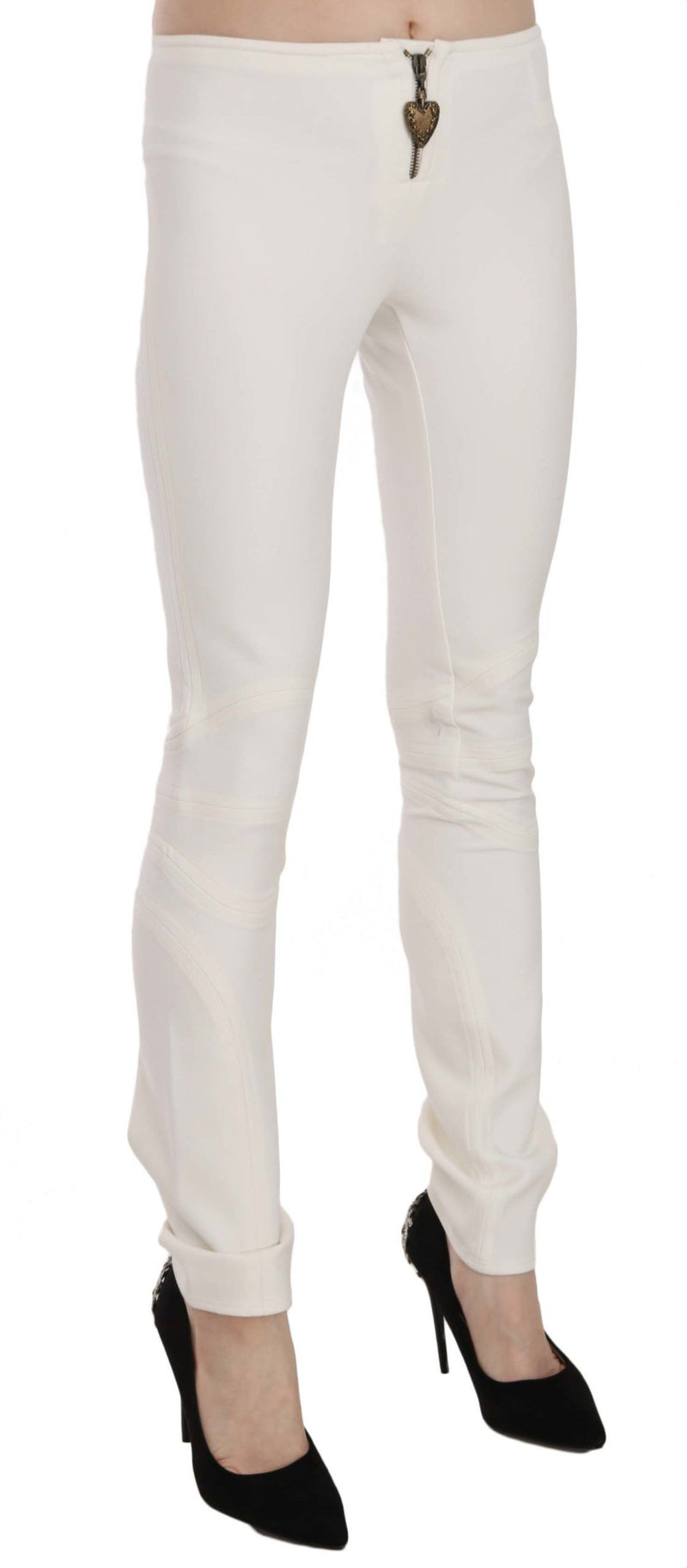 Pantalon-jupette skinny blanc taille mi-hauteur Just Cavalli