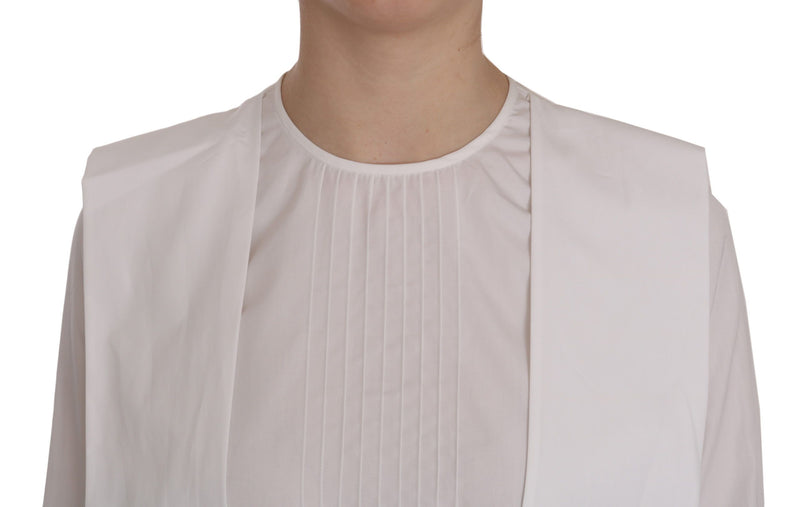 Blouse en coton Dsquared² blanche à manches longues et col rond.
